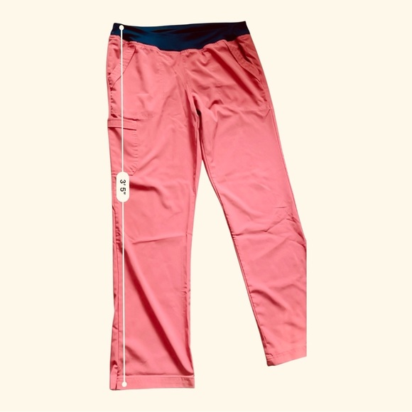 Easy Stretch by Butter Soft medical scrub pants M coral split hem pockets - Picture 9 of 14